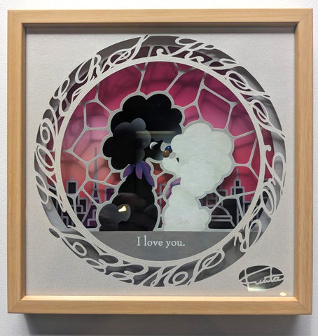 原画・一点物　　2　切り絵「I love you」