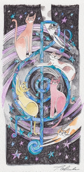 おかべてつろう 原画17「みんなの好きなメロディー」