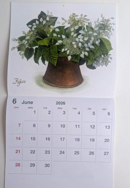 橋本不二子　2026年壁掛けカレンダー　種をつなぐ植物たちの記録