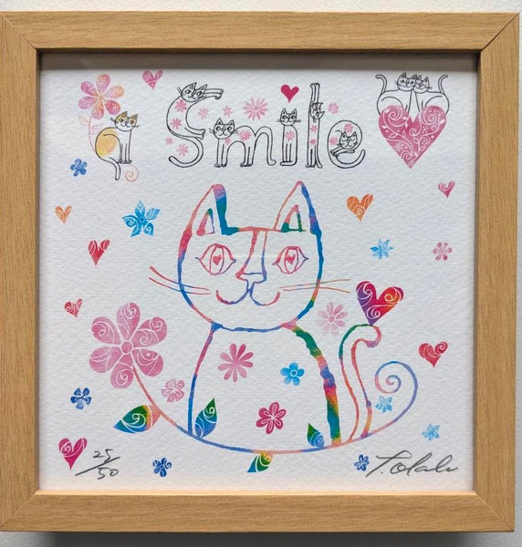 スタンドジークレー版画S６「Smile　きみには笑顔がいちばん似合う」