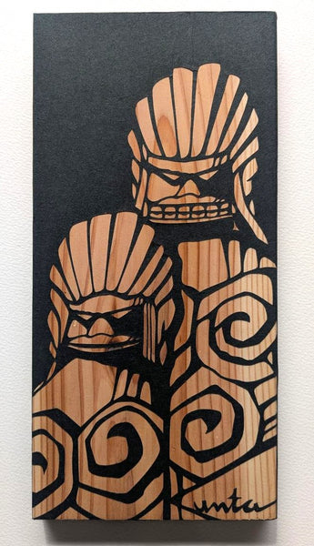 原画・一点物　　４　切り絵「円空さんの狛犬」