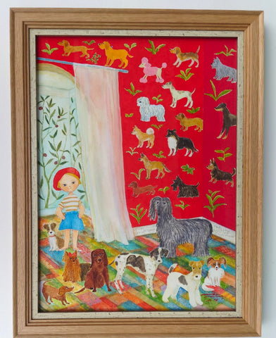 原画33 犬の壁紙とラリーキルト