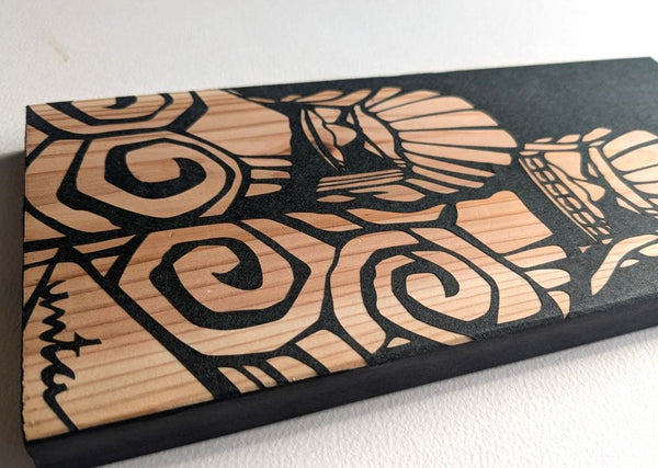 原画・一点物　　４　切り絵「円空さんの狛犬」