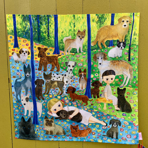 スカーフハンカチーフ③犬と過ごす
